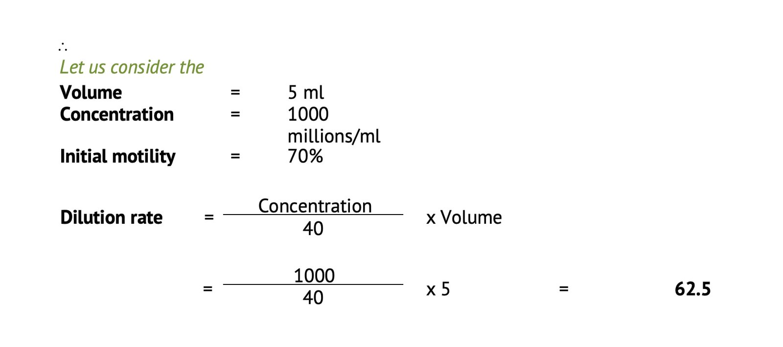 Calculation of Dilution Rate for French Medium Straw