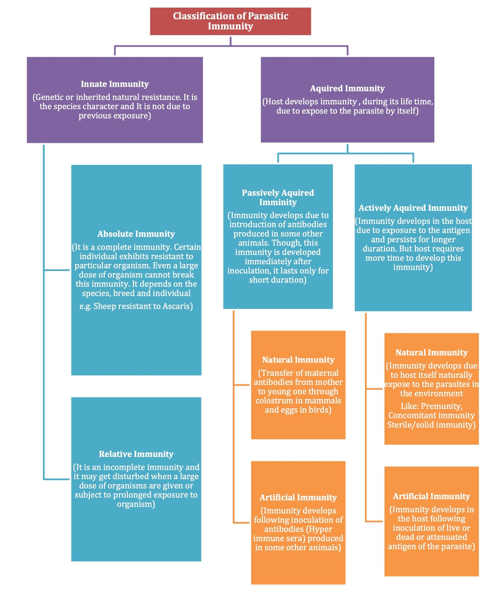 Classification of Parasitic Immunity