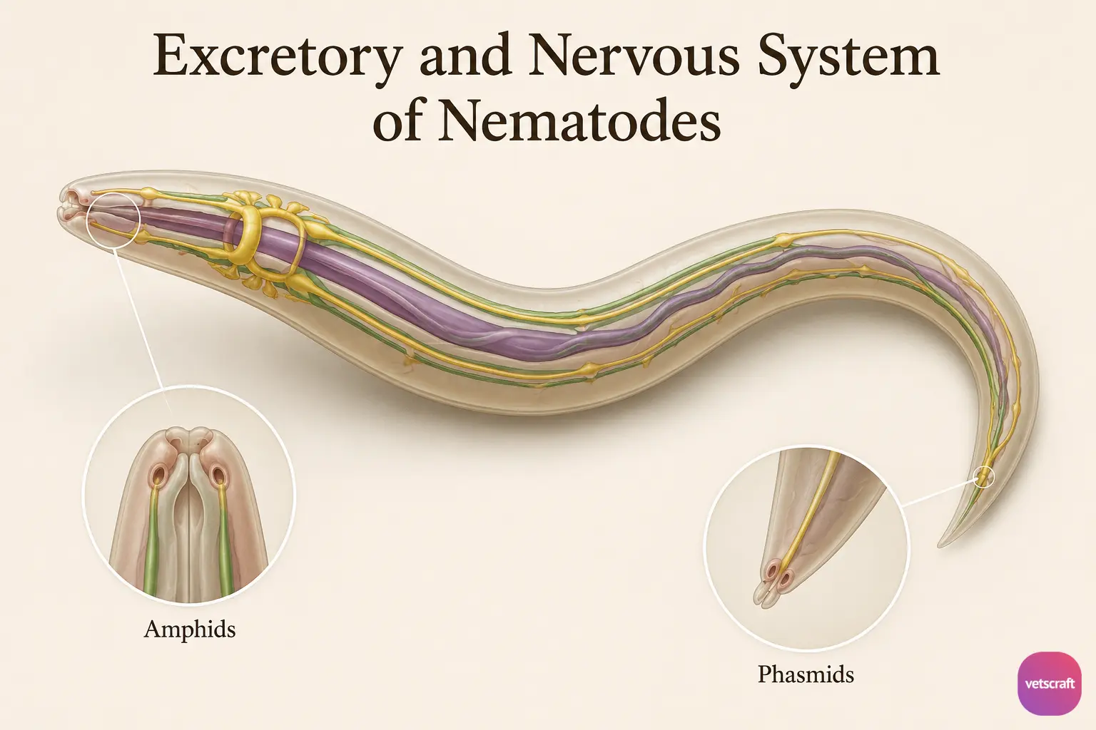 Excretory and Nervous System of Nematodes (Roundworms)