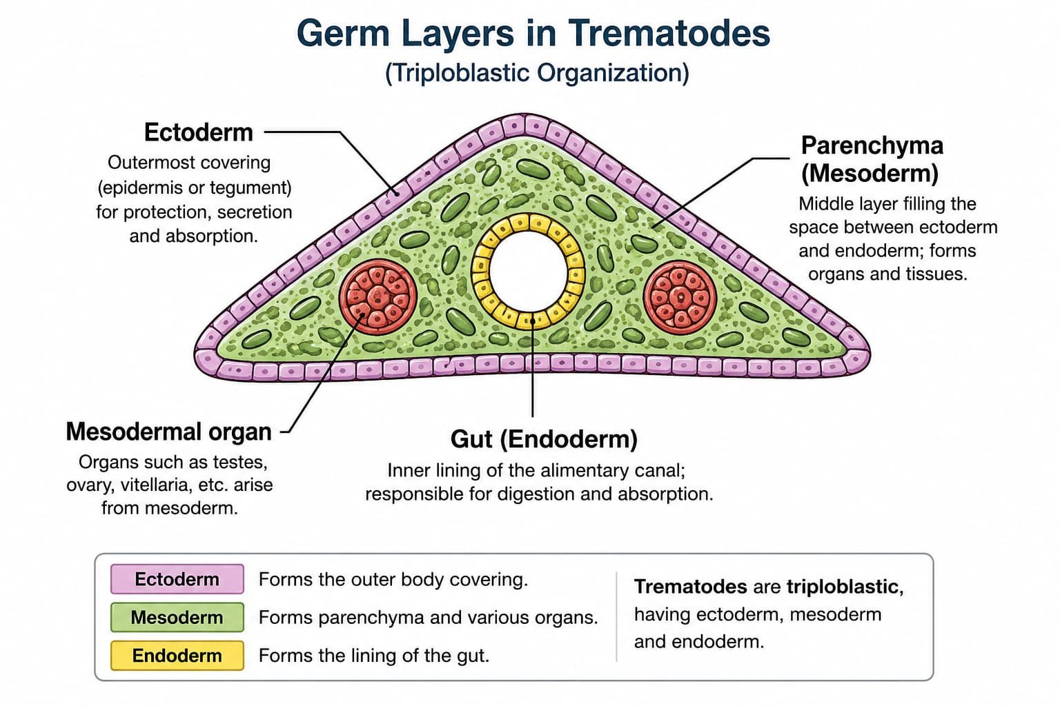 Germ Layers and Body Organization in Trematodes
