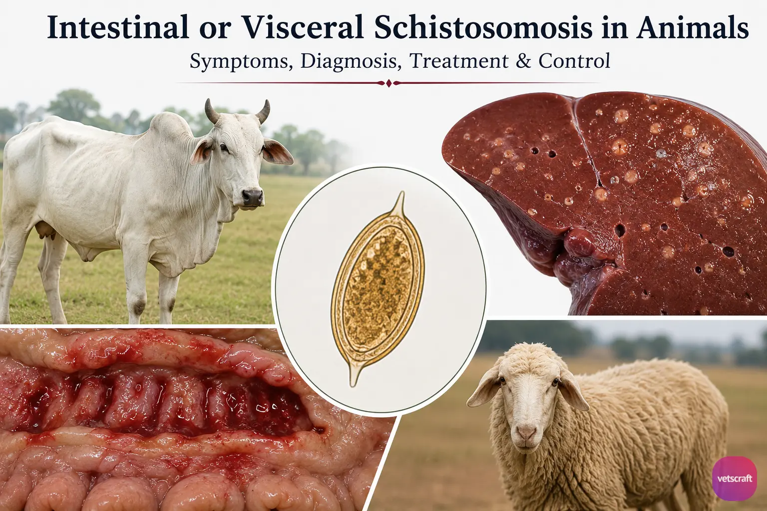 Intestinal or Visceral Schistosomosis in Animals