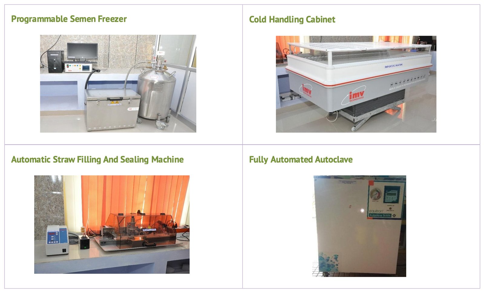 Programmable Semen Freezer, Cold Handling Cabinet, Fully Automated Autoclave, Automatic Straw Filling And Sealing Machine