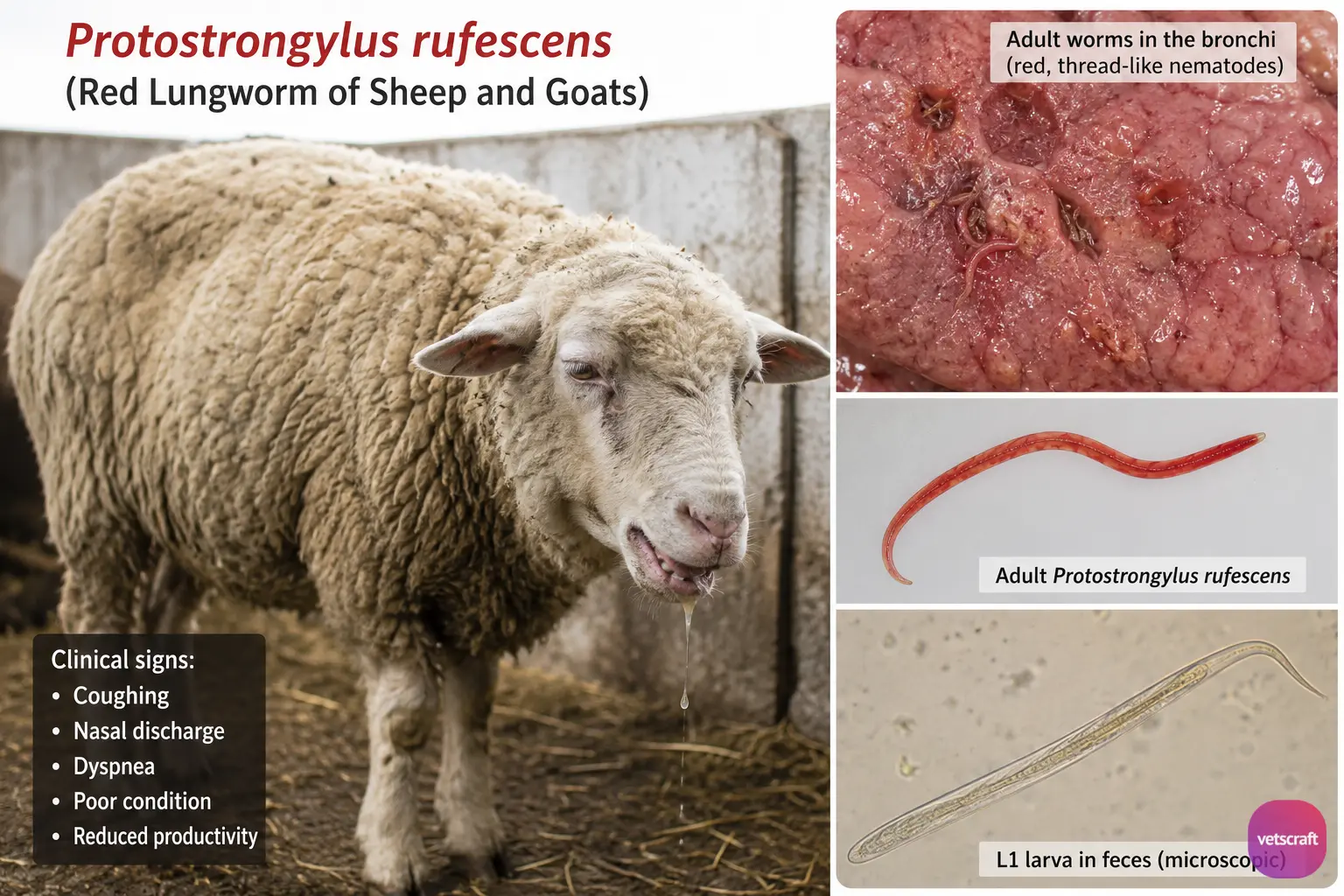 Protostrongylus rufescens (Red lungworm of Sheep and Goat) Infection