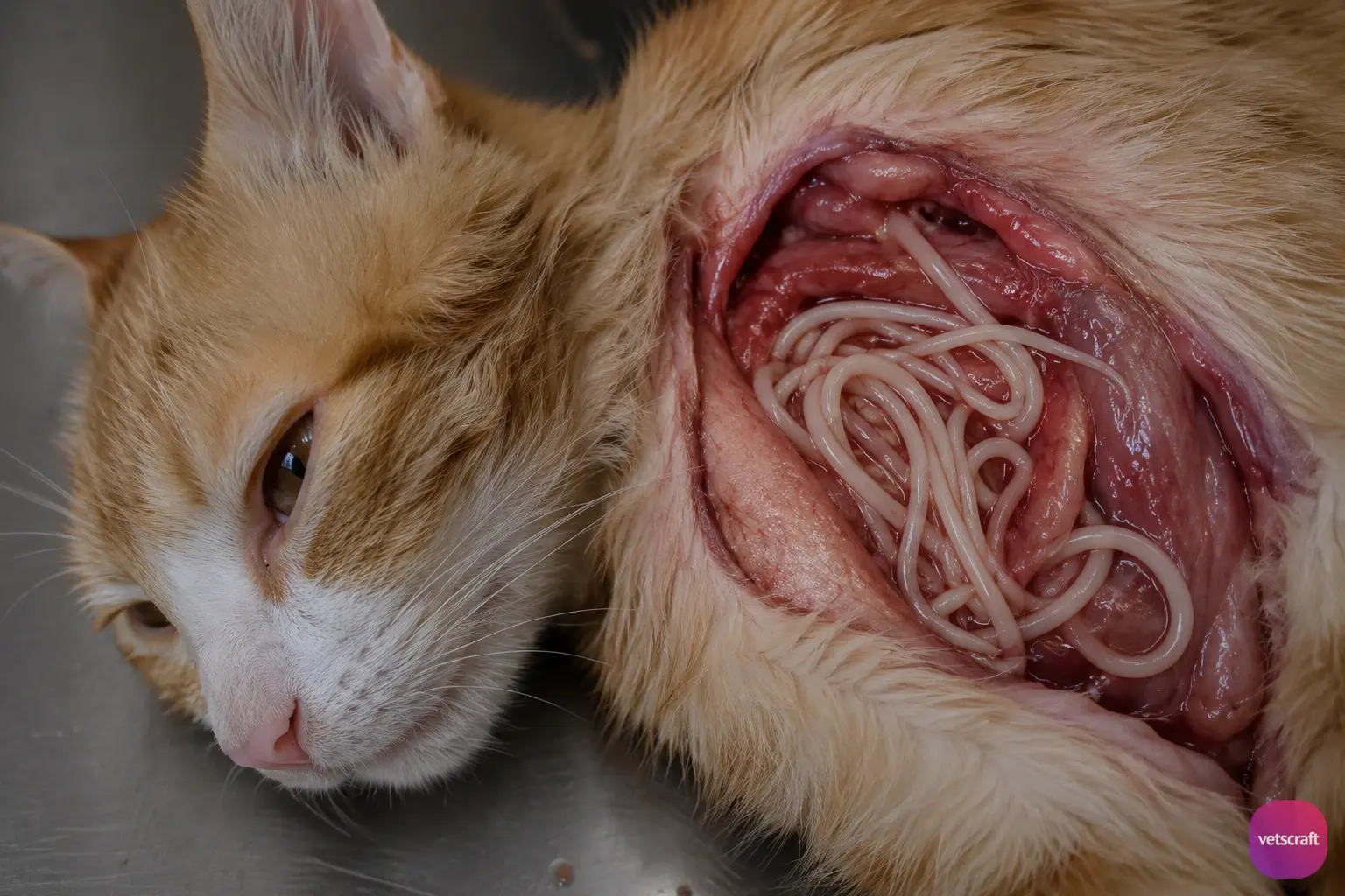 Spirometra mansonoides (Spirometra mansoni) in a Cat-branded