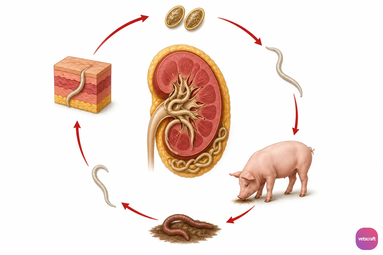 Stephanurus dentatus (Kidney Worm of Swine)